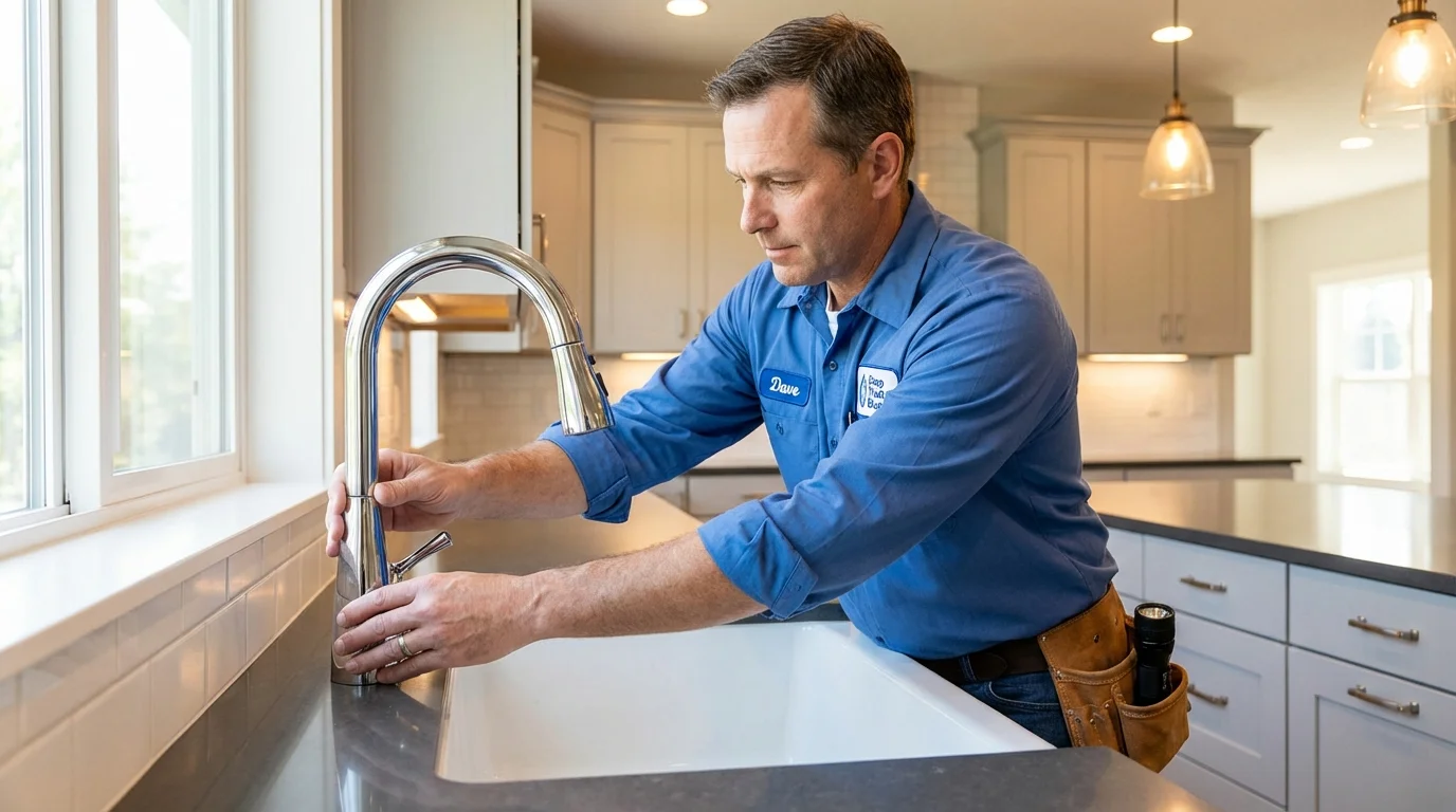 Kitchen faucet installation by Johns Plumbing LLC in Woodland Hills