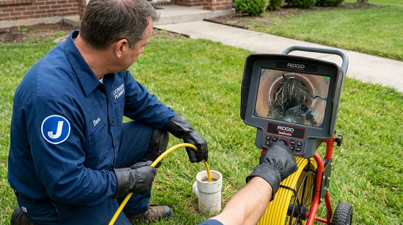 Sewer camera inspection being performed by Johns Plumbing LLC in Woodland Hills