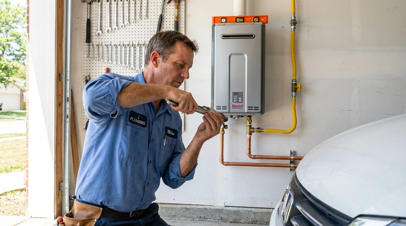 Tankless water heater installation by a Johns Plumbing LLC plumber in Woodland Hills